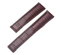 SRTYDCUR Correa de piel auténtica compatible con reloj Tag Heuer Carrera Monaco, correa, pulsera negra y marrón(Brown-Without buckle,19mm)