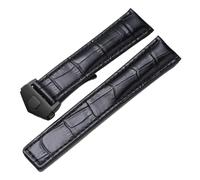 SRTYDCUR Correa de piel auténtica compatible con reloj Tag Heuer Carrera Monaco, correa, pulsera negra y marrón(Black-black,20mm)