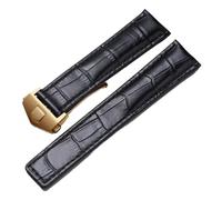 SRTYDCUR Correa de piel auténtica compatible con reloj Tag Heuer Carrera Monaco, correa, pulsera negra y marrón(Black-gold,22mm)