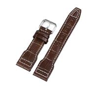 SRTYDCUR Correa de piel vacuno compatible con IWC PILOT Portugal PORTOFINO for el Principito Iw327004 Iw377714(Brown White type2,20mm)
