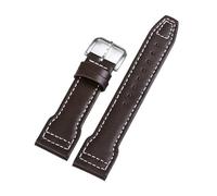 SRTYDCUR Correa de piel vacuno compatible con IWC PILOT Portugal PORTOFINO for el Principito Iw327004 Iw377714(Brown White type1,22mm)