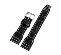 SRTYDCUR Correa de piel vacuno compatible con IWC PILOT Portugal PORTOFINO for el Principito Iw327004 Iw377714(Black White type2,22mm)