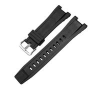 SRTYDCUR Correa de reloj compatible con Casio G-SHOCK GST-S100, S110, S210, S300, W300 y B100, correa silicona for hombre 26 x 14 mm(Black Silver)