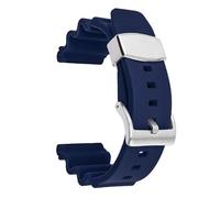 SRTYDCUR Correa de reloj goma 22 mm for Seiko, compatible con Prospex SKX007, Tuna, Sumo, Turtle, anillo metal, for buceo, deportivo, silicona, repuesto(Blue-silver buckle)