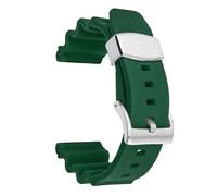 SRTYDCUR Correa de reloj goma 22 mm for Seiko, compatible con Prospex SKX007, Tuna, Sumo, Turtle, anillo metal, for buceo, deportivo, silicona, repuesto(Green-silver buckle)