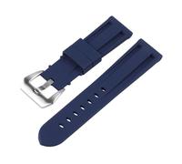 SRTYDCUR Correa de reloj goma compatible con Panerai, correa silicona, compatible deportiva repuesto Omega(Blue,26MM_SILVER BUCKLE)