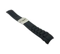 SRTYDCUR Correa de reloj silicona universal con extremo curvo, 16/18/20/22/24/26 mm, correa caucho negra suave, hebilla plegable metal, accesorios pulsera(22mm)