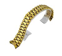 SRTYDCUR Correa de repuesto for reloj pulsera NFR 20 mm, acero inoxidable 316L, con eslabones tornillo extremo curvo sólido, compatible Rolex President(Gold)