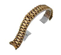 SRTYDCUR Correa de repuesto for reloj pulsera NFR 20 mm, acero inoxidable 316L, con eslabones tornillo extremo curvo sólido, compatible Rolex President(Rose gold)
