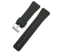SRTYDCUR Correa de silicona 12/14/16/18/20/22 mm compatible con Casio W800H A158/168 AE1200/1300 F91W F84, accesorios pulsera for hombre y mujer(Black-silver,18mm)