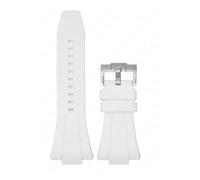 SRTYDCUR Correa de silicona caucho 11 mm y 12 compatible con Tissot PRX Series Super Player T137.407/T137.410, correa reloj original liberación rápida for hombre mujer(White01,12mm)