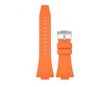 SRTYDCUR Correa de silicona caucho 11 mm y 12 compatible con Tissot PRX Series Super Player T137.407/T137.410, correa reloj original liberación rápida for hombre mujer(Orange01,12mm)