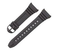 SRTYDCUR Correa de silicona compatible con Casio W-96H 3239 for deportes al aire libre, impermeable, goma, hebilla plástico o acero, 18 mm
