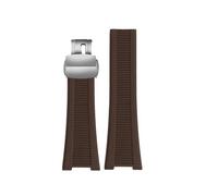 SRTYDCUR Correa de silicona con muesca 25 x 13 mm y conector compatible Patek Philippe Nautilus 5711, 5726 5712 g(Brown silver)
