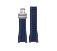 SRTYDCUR Correa de silicona con muesca 25 x 13 mm y conector compatible Patek Philippe Nautilus 5711, 5726 5712 g(Blue silver)