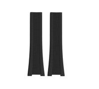 SRTYDCUR Correa de silicona con muesca 25 x 13 mm y conector compatible Patek Philippe Nautilus 5711, 5726 5712 g(Black no buckle)