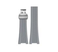 SRTYDCUR Correa de silicona con muesca 25 x 13 mm y conector compatible Patek Philippe Nautilus 5711, 5726 5712 g(Grey silver)
