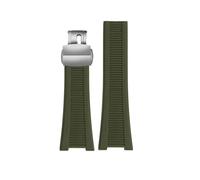 SRTYDCUR Correa de silicona con muesca 25 x 13 mm y conector compatible Patek Philippe Nautilus 5711, 5726 5712 g(Green silver)
