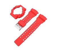 SRTYDCUR Correa + Estuche Compatible con Casio G-Shock GA-100/110/120/140 GD-100 GAX-100 GLS-100 de Repuesto Silicona Mate for Reloj(Red)