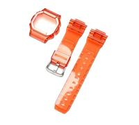 SRTYDCUR Correa protectora de reloj compatible con Casio G-Shock DW-5600, DW-5000, GW-M5610 y GLX-5600. silicona transparente(Red,5610 series)