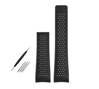 SRTYDCUR Natural Rubber Watchband Compatible With TAG HEUER GRAND CARRERA Wristband Sport Strap Soft Silicone Watch Bracelet(Black-no buckle,22mm)