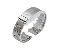 SRTYDCUR Pulsera de acero fino 904L compatible con Rolex SUBMARINER DAYTONA SUP GMT for hombre. Cierre botón ajuste, cadena 20 mm y 21(Frosted silver,21mm)
