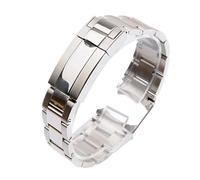 SRTYDCUR Pulsera de reloj 904L compatible con Rolex Daytona GMT Submariner, accesorios de reloj, correa de metal, correa de acero inoxidable macizo de 20 y 21 mm.(Bright silver,21mm)
