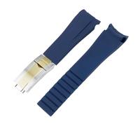 SRTYDCUR Reloj de goma 20 mm y 21 compatible con Rolex Negro, Verde Azul compatible Water Ghost Ditongna GMT RUBBER B Cadena reloj silicona(Blue Silver gold,21mm)