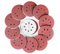 Sruhrak 100 Piezas Disco de Lija 100 Grano, 125 mm Redondas Papel de Lija 8 Agujeros Hojas de Lija para Lijadora Orbital Excéntrica