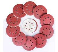 Sruhrak 100 Piezas Disco de Lija 120 Grano, 125 mm Redondas Papel de Lija 8 Agujeros Hojas de Lija para Lijadora Orbital Excéntrica