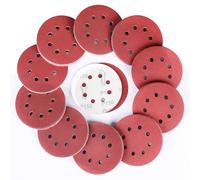 Sruhrak 100 Piezas Disco de Lija 150 Grano, 125 mm Redondas Papel de Lija 8 Agujeros Hojas de Lija para Lijadora Orbital Excéntrica