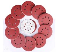 Sruhrak 100 Piezas Disco de Lija 220 Grano, 125 mm Redondas Papel de Lija 8 Agujeros Hojas de Lija para Lijadora Orbital Excéntrica