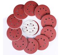 Sruhrak 100 Piezas Disco de Lija 240 Grano, 125 mm Redondas Papel de Lija 8 Agujeros Hojas de Lija para Lijadora Orbital Excéntrica