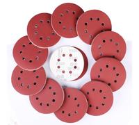 Sruhrak 100 Piezas Disco de Lija 320 Grano, 125 mm Redondas Papel de Lija 8 Agujeros Hojas de Lija para Lijadora Orbital Excéntrica