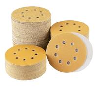 Sruhrak 120 Unidades de Papel de Lija 125 mm, Juego de Papel de Lija con 8 Agujeros, Discos de Lija Redondos de 5 Pulgadas (Grano 40/60/80/100/120/150/180/240/320/400/600/800)