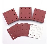 Sruhrak 50 Piezas 110x115mm Lijas para Lijadora, 120 Grano Rectangulares Papel de Lija 8 Agujeros Hojas de Lija para Rectangulares Lijadoras y Lijadora Orbital