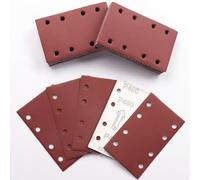 Sruhrak 50 Piezas 80x133mm Lijas para Lijadora, 400 Grano Rectangulares Papel de Lija 8 Agujeros Hojas de Lija para Rectangulares Lijadoras y Lijadora Orbital