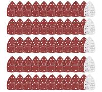 Sruhrak 55 piezas papel de lija lijadora delta 152x105mm Hojas de Lija Mouse Papel conjunto con 11 agujeros grano 60 triángulo almohadillas de lijado para madera, metal y plástico
