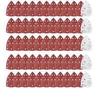 Sruhrak 60 piezas papel de lija lijadora delta 152x105mm Hojas de Lija Mouse Papel conjunto con 11 agujeros grano 220 triángulo almohadillas de lijado para madera, metal y plástico