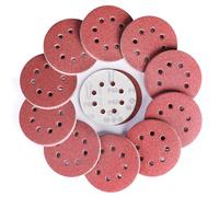 Sruhrak 80 Piezas Disco de Lija 60 Grano, 125 mm Redondas Papel de Lija 8 Agujeros Hojas de Lija para Lijadora Orbital Excéntrica
