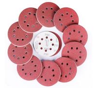 Sruhrak 90 Piezas Disco de Lija 80 Grano, 125 mm Redondas Papel de Lija 8 Agujeros Hojas de Lija para Lijadora Orbital Excéntrica
