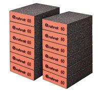 Sruhrak Bloque de Lijado 12 Piezas, Esponjas de Lijado Duras, Grano 60, Almohadillas de Lijado Reutilizables en Seco y Húmedo para Madera, Plástico, Paneles de Yeso y Pulido de Metal