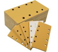 Sruhrak Papel de Lija 93 X 185 mm 8 Agujeros, 50 Hojas de Lija P180, Almohadillas de Lijado Más Fuertes para Lijadora Orbital en Madera, Metal, Barniz