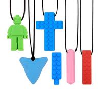 SRunDe 6 Piezas Juguetes Sensoriales Masticables, Mordedores Niños Autistas, de Silicona, Collar Mordedor para Niños y Adultos con Autismo TDAH