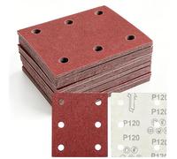 SRunDe 60 Piezas 101x115mm Lijas para Lijadora Orbital Grano 120 6 Agujero | Papel de Lija Schleifpapier para Rectangulares Lijadoras y Lijadora Orbital Compatible con Makita DBO484Z DBO480Z BO4565K