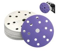 SRunDe 60 Piezas Discos de Lija 150mm 15 Agujeros Granos 120 Lijas
