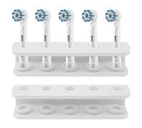 SRunDe Soporte de cabeza de cepillo de dientes eléctrico independiente 5 cabezas titular de cepillo de dientes para baño respetuoso con medio ambiente robusto blanco(agujero diámetro 12mm/espesor 4mm)