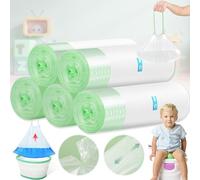 Srup 100 Piezas Forros para Orinal Desechables, Bolsa Universal para Orinal, Bolsas de Orinal con Cordón Desechables, para Niños Pequeños y Ideal para Niños y Adultos (Blanco)