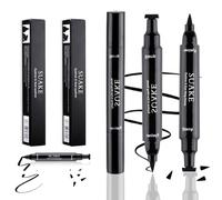 Srup 2 Piezas Eyeliner Waterproof, Delineador de ojos waterproof, Delineador De Ojos Que No Se Mancha, Eyeliner de Doble Punta con Sellos, Maquillaje Artístico (negro)