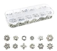 Srup 360 Piezas Cuentas Espaciadoras Aleación Tibetana, Abalorios Espaciadores Mixtos, Tibetano Cuentas Espaciadores, para Pulsera, Collar, Pendientes, Suministros para Hacer Joyas